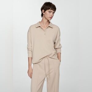 Mango Beige polo neck Sweatshirt NWT